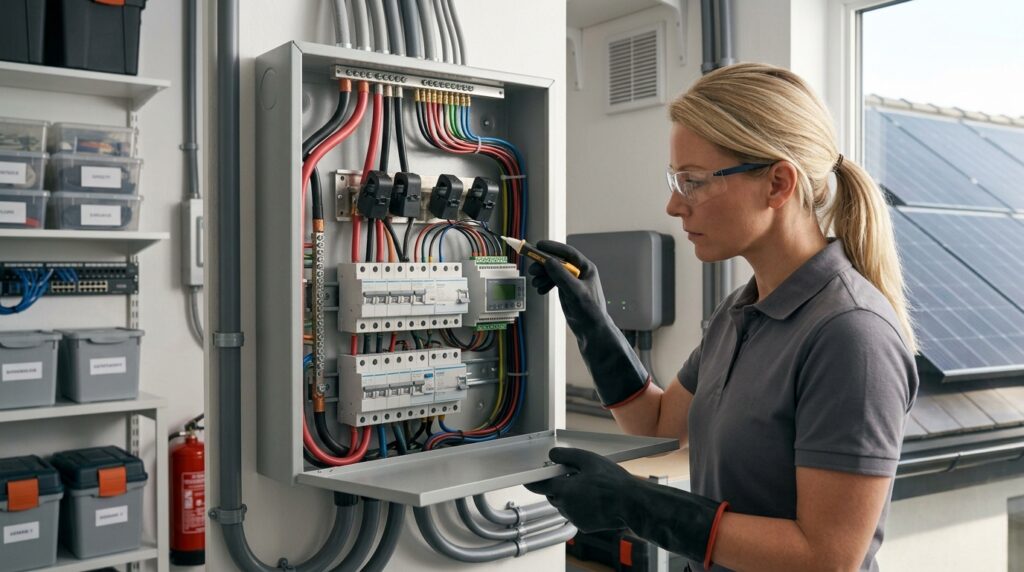 Current sensors and an energy monitoring device installed inside a home electrical panel
